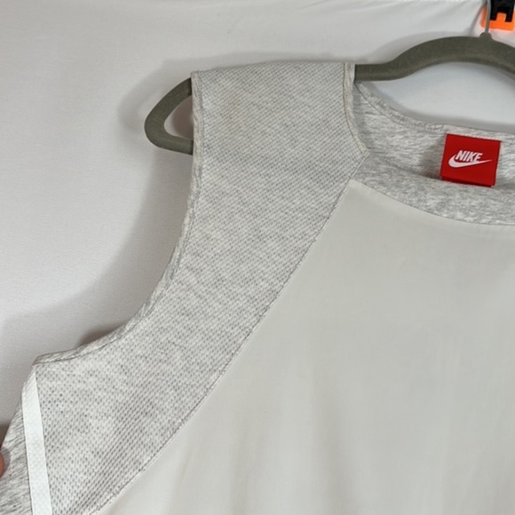 Nike White & Grey Tank Top with Front Strings & Front Mesh - Picture 3 of 7